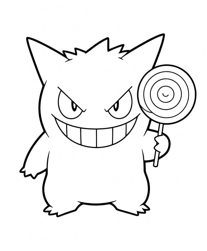 Målarbild Gengar med godis