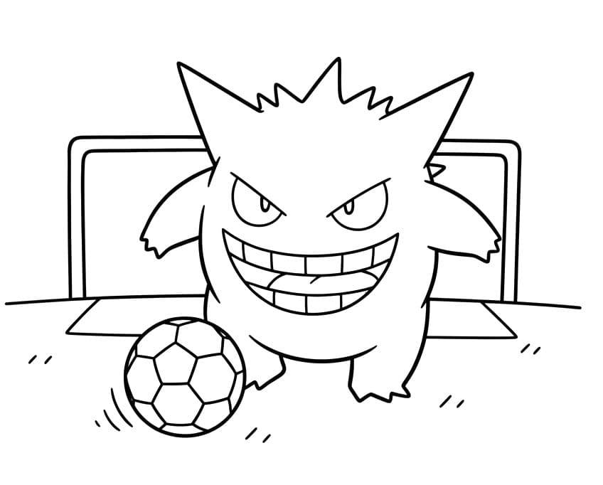 Målarbild Gengar spelar fotboll
