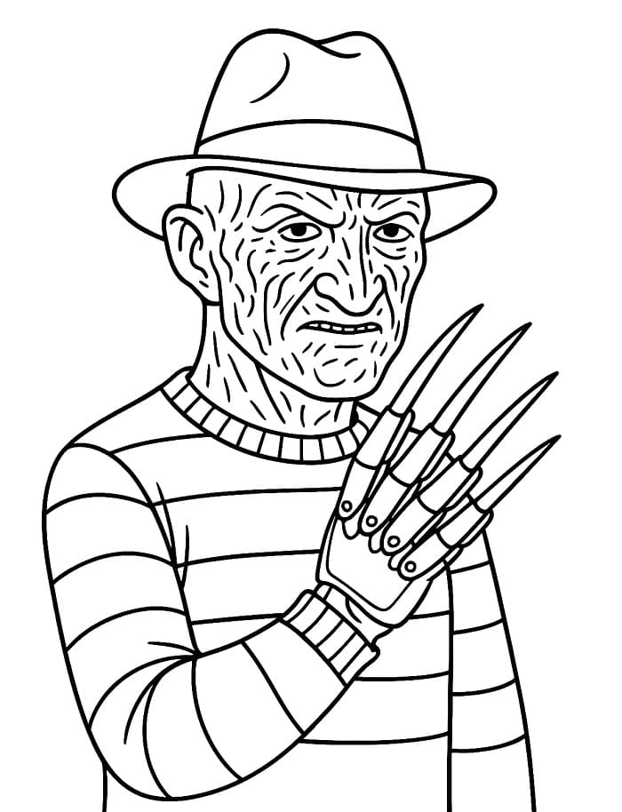 Målarbild Gratis Freddy Krueger för Barn