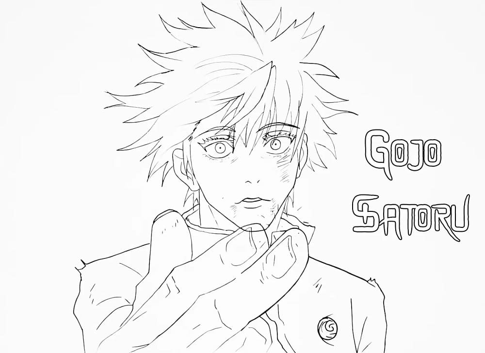 Målarbild Gratis Satoru Gojo-motiv