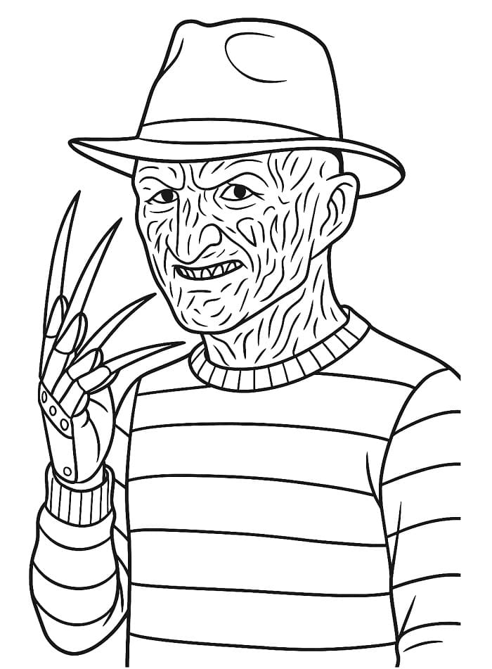 Målarbild Gratis Utskrivbar Freddy Krueger