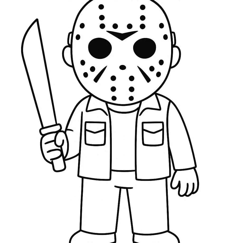 Målarbild Gratis Utskrivbar Jason Voorhees