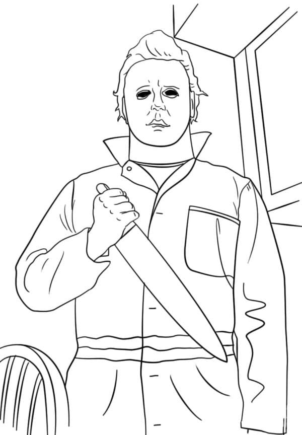 Målarbild Gratis Utskrivbar Michael Myers