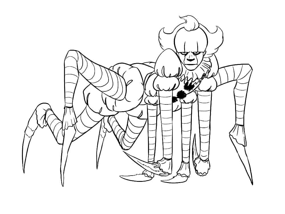 Målarbild Gratis Utskrivbar Pennywise för Barn