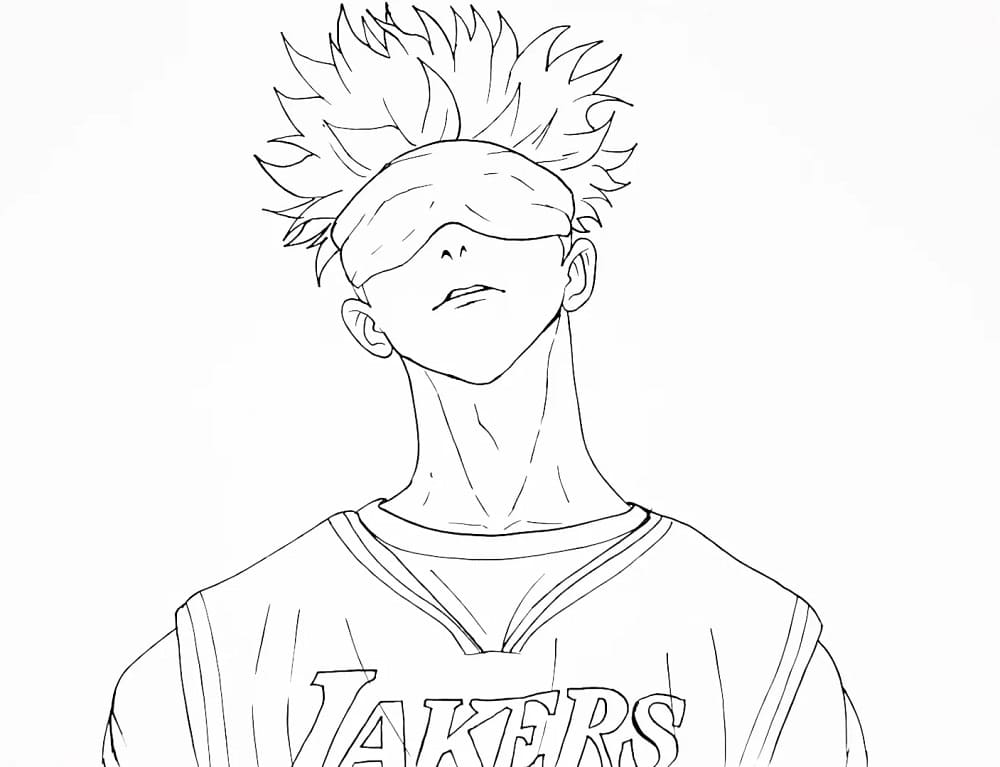 Målarbild Gratis utskriftsvänlig Satoru Gojo