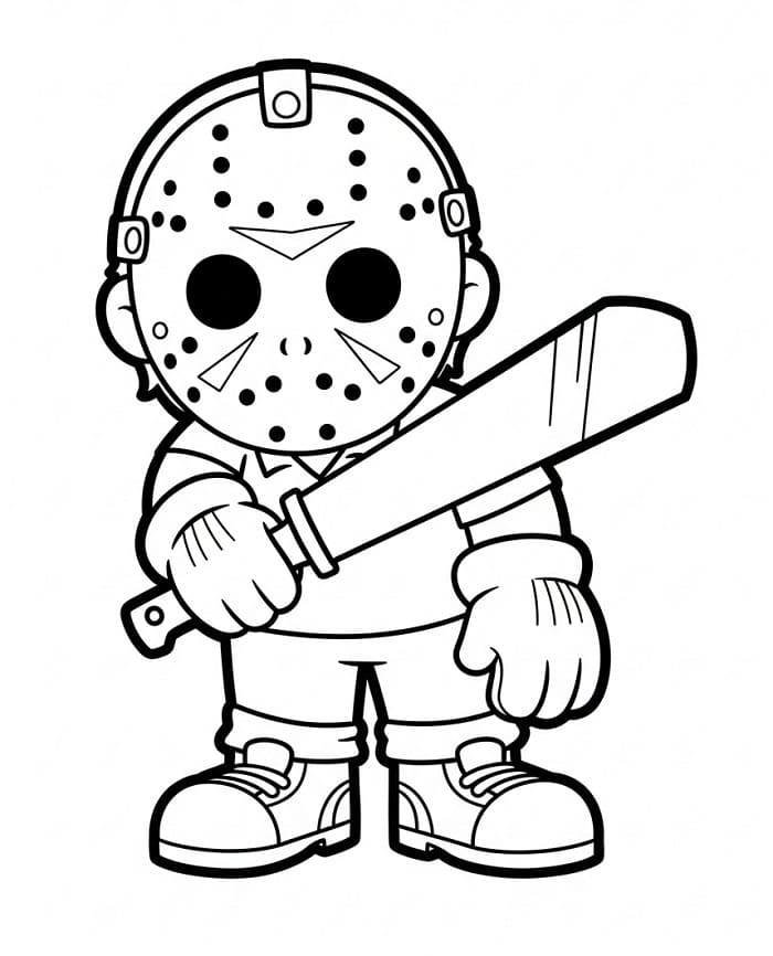 Målarbild Jason Voorhees Gratis Utskrivbar