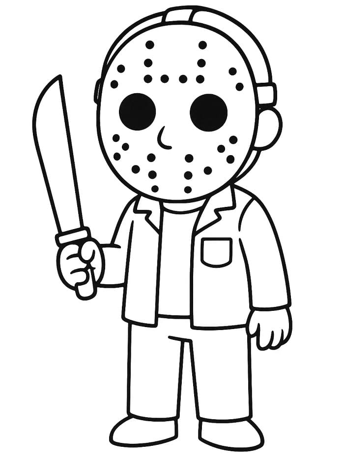 Målarbild Jason Voorhees Gratis för Barn