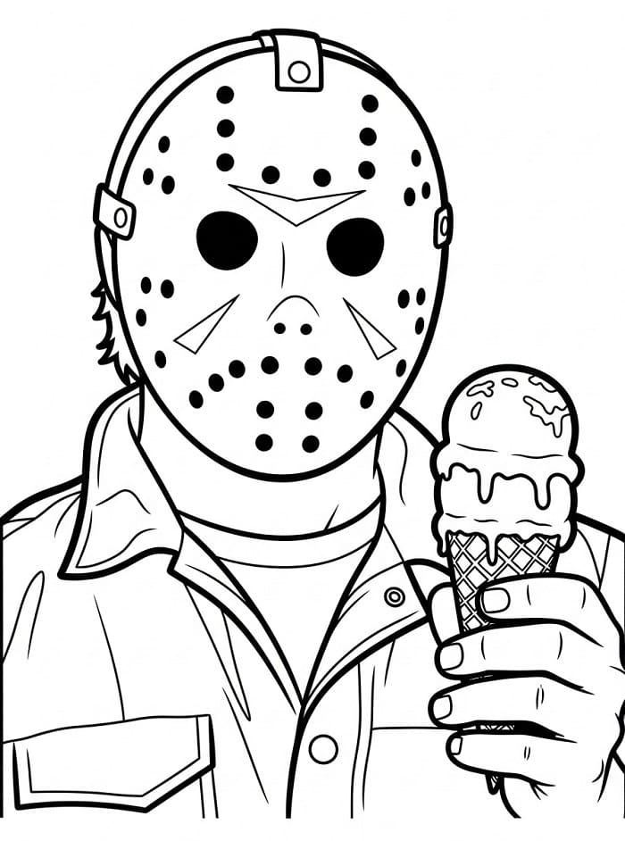 Målarbild Jason Voorhees med glass
