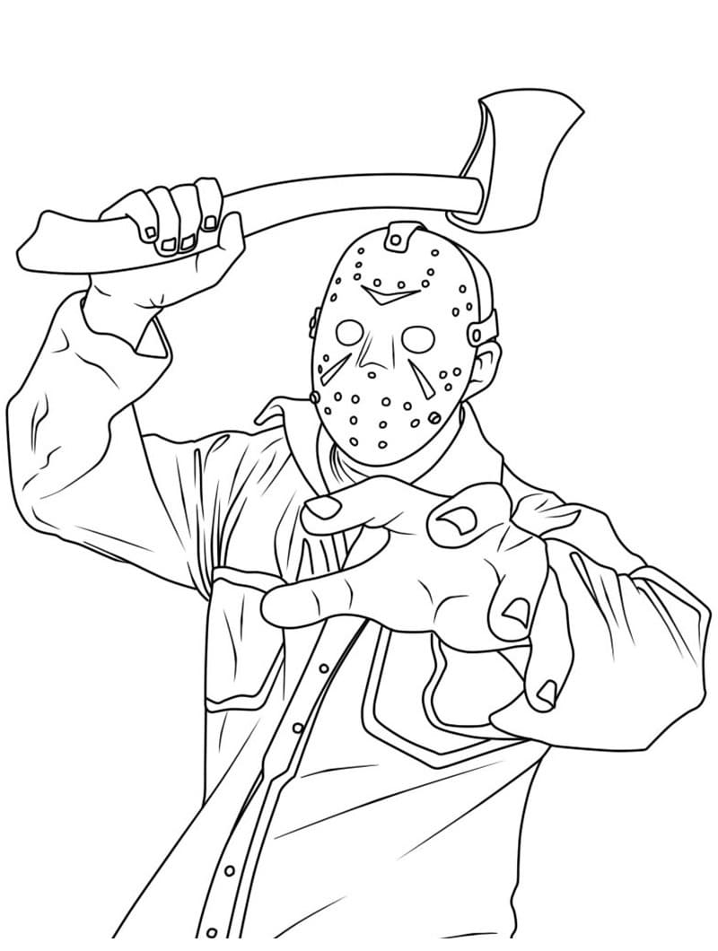 Målarbild Jason Voorhees med yxa