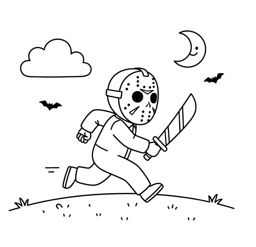 Målarbild Jason Voorhees springer