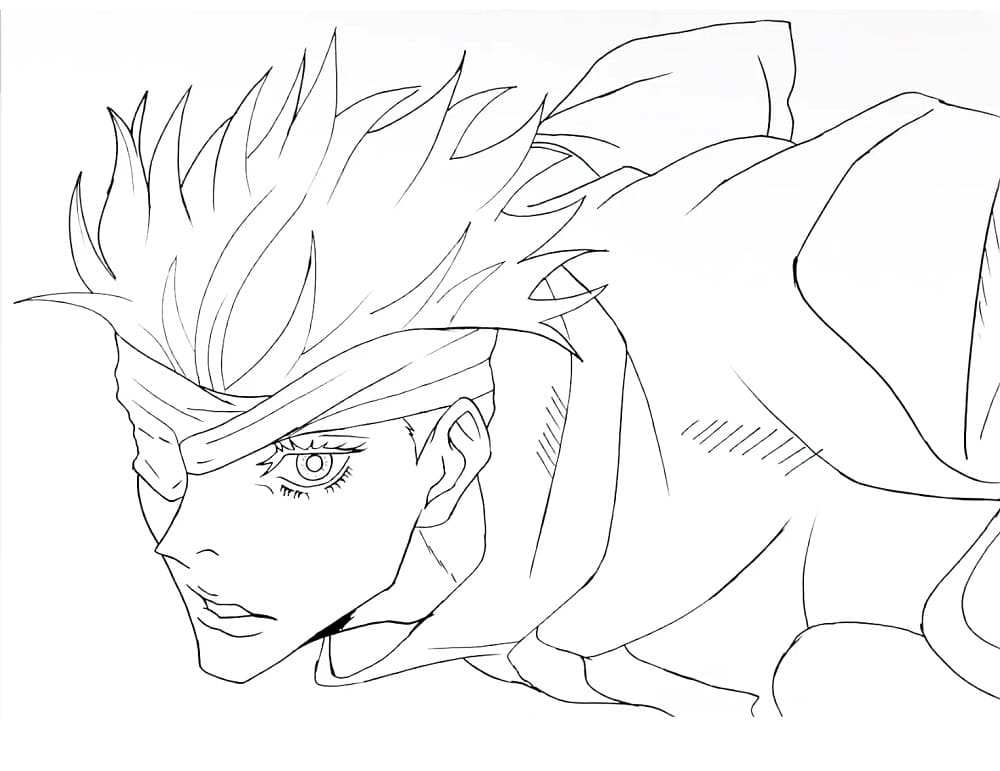 Målarbild Kostnadsfritt utskrivbar Satoru Gojo