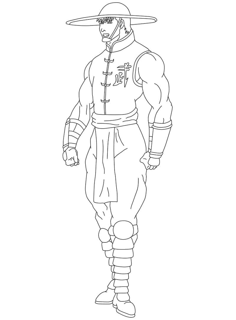 Målarbild Kung Lao från Mortal Kombat