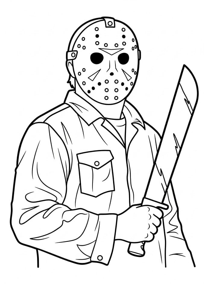 Målarbild Läskiga Jason Voorhees