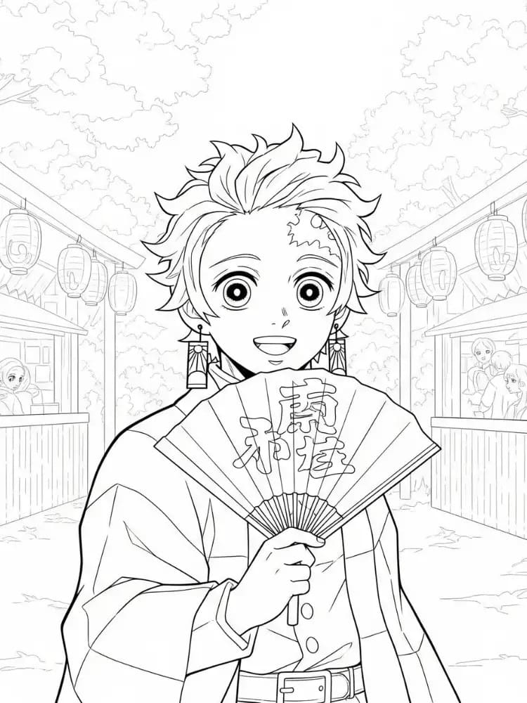 Målarbild Leende Tanjiro