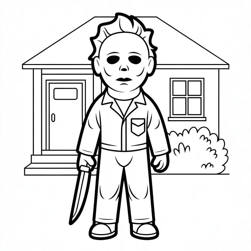 Målarbild Michael Myers Gratis Utskrivbar