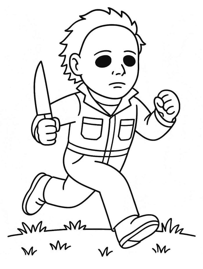 Målarbild Michael Myers Utskrivbar för Barn
