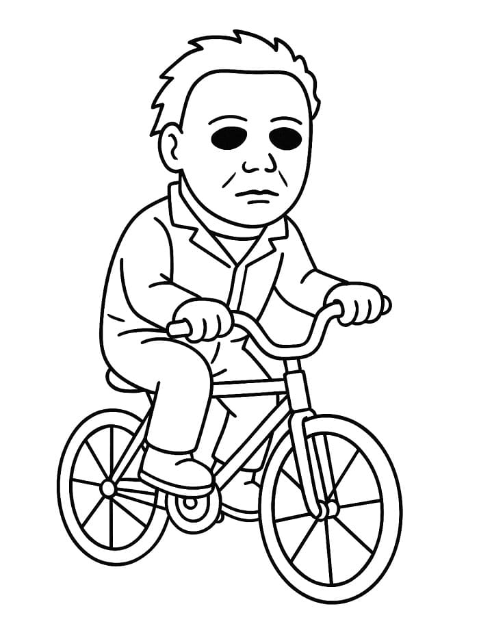 Målarbild Michael Myers cyklar
