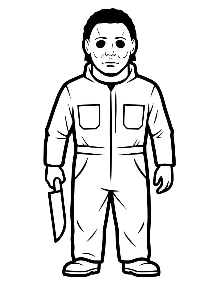 Målarbild Michael Myers och kniven