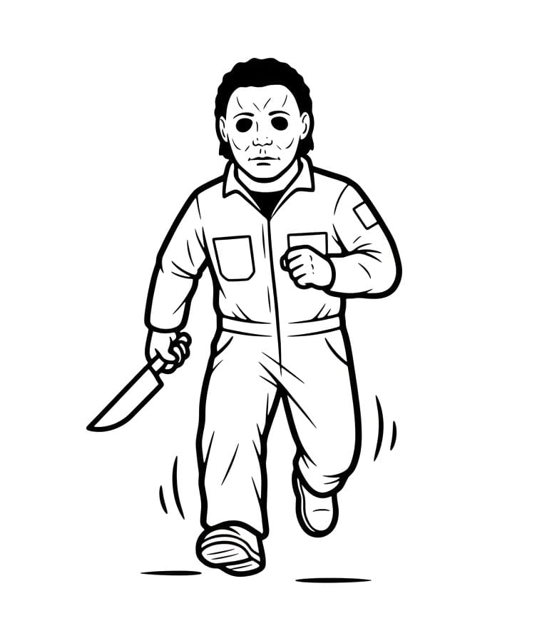 Målarbild Michael Myers springer