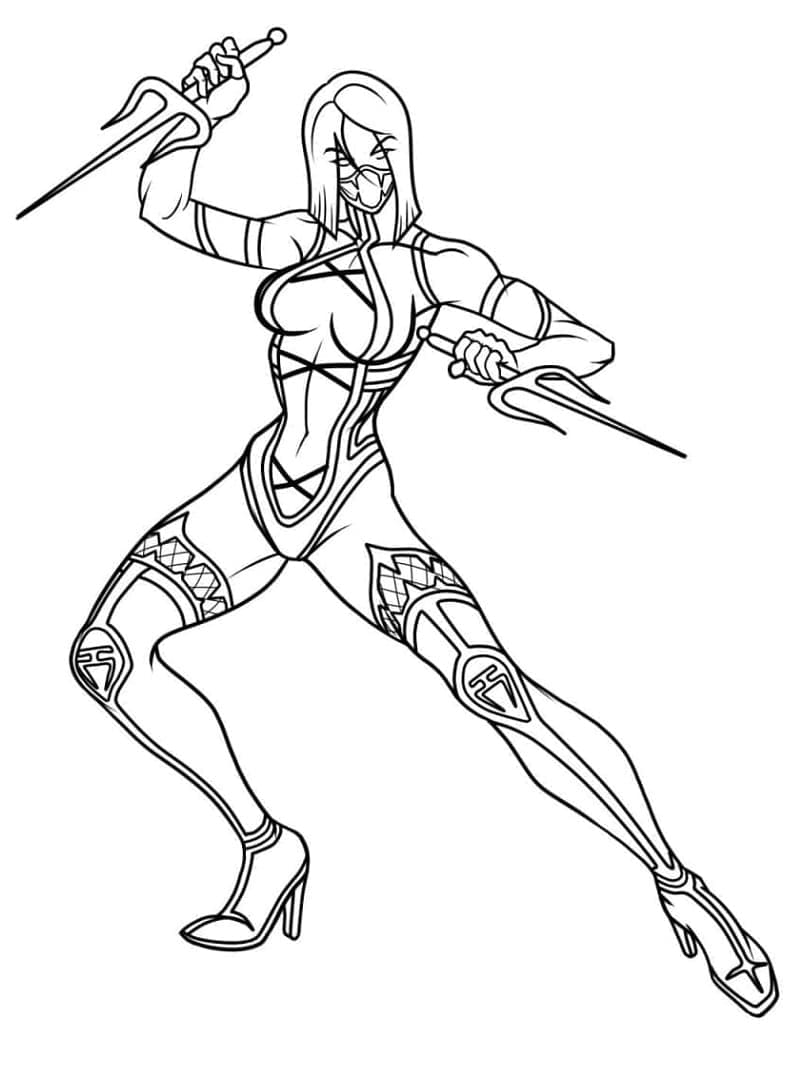 Målarbild Mileena från Mortal Kombat