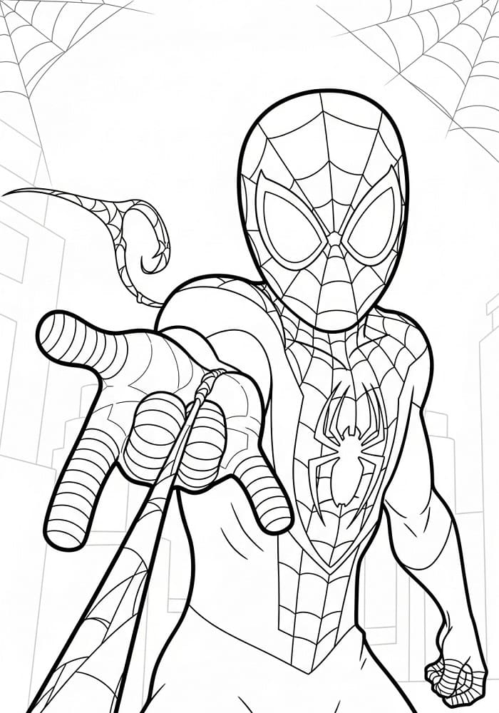 Målarbild Miles Morales Gratis Utskrivbar för Barn