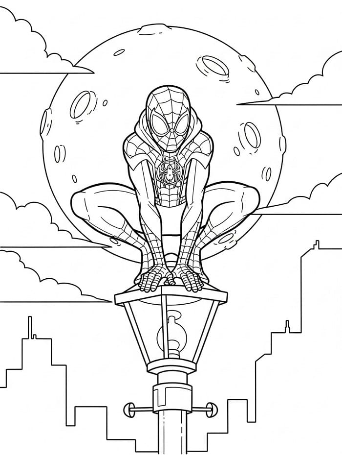 Målarbild Miles Morales Spindelmannen