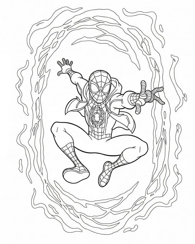 Målarbild Miles Morales Superhjälte