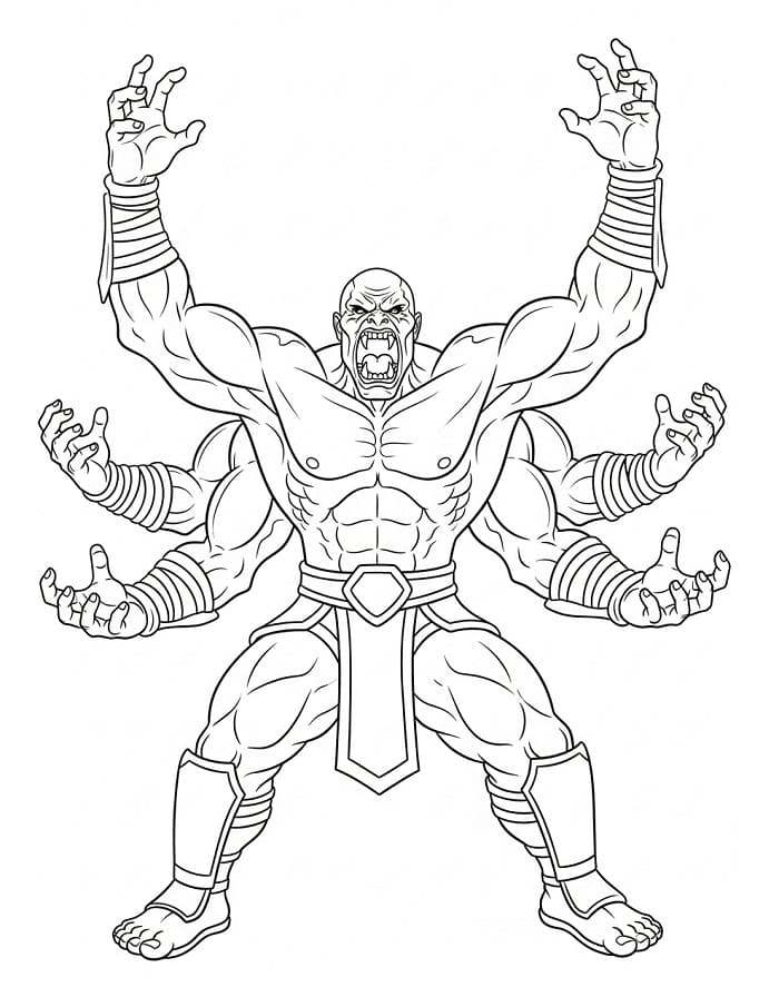 Målarbild Mortal Kombat Gratis Utskrivbar för Barn