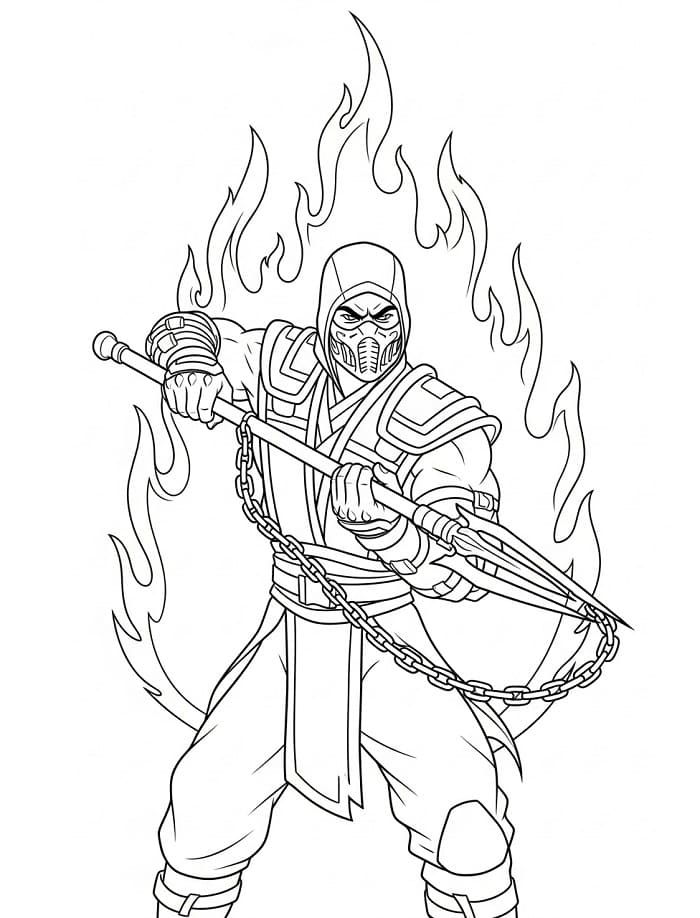 Målarbild Mortal Kombat Utskrivbar för Barn