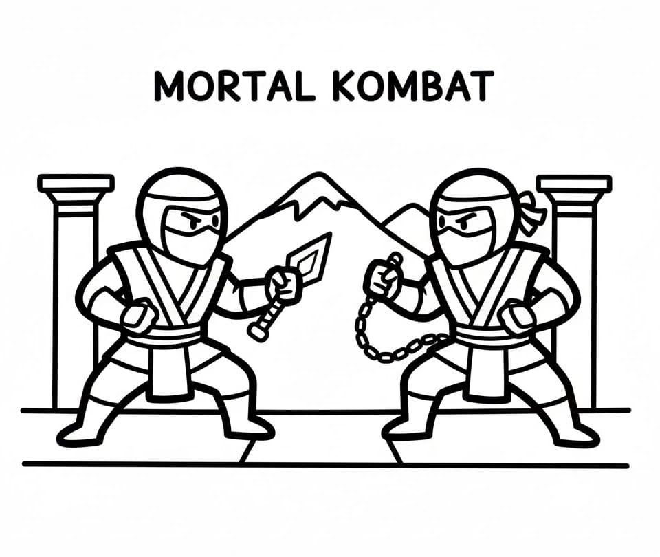 Målarbild Mortal Kombat Utskrivbar