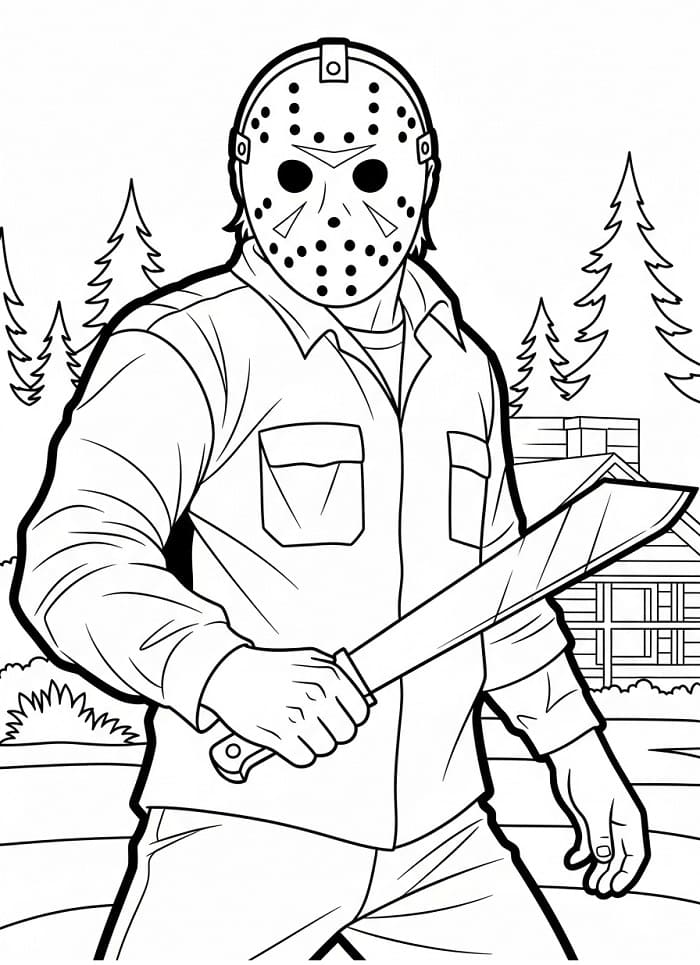 Målarbild Onde Jason Voorhees