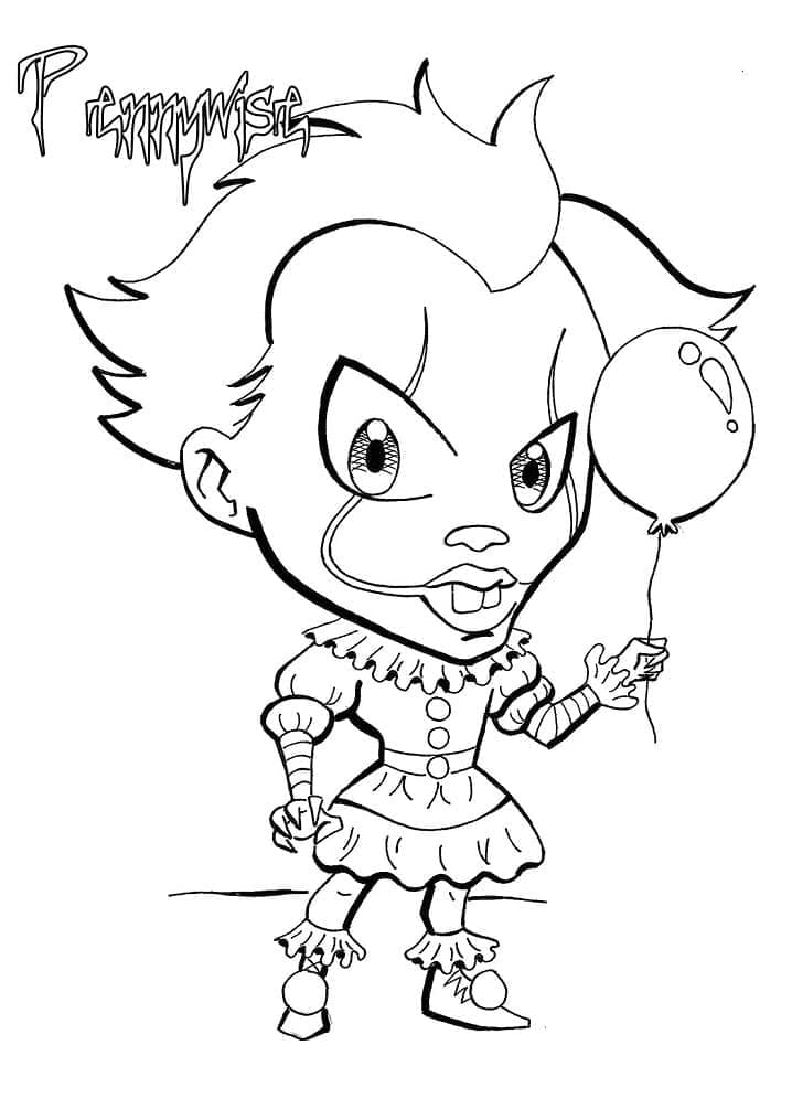Målarbild Pennywise Gratis för Barn