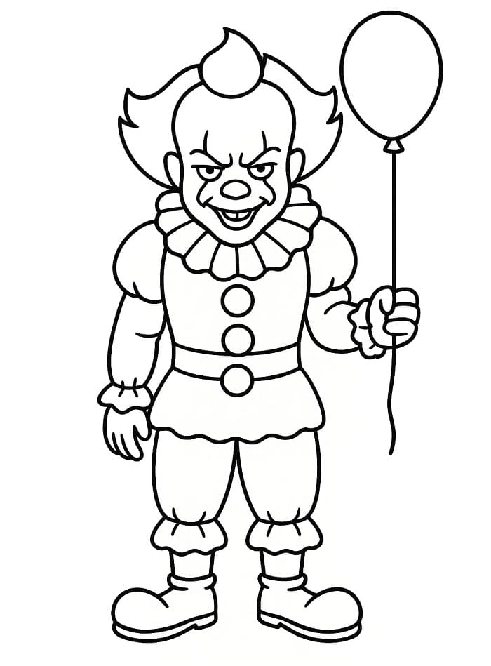 Målarbild Pennywise med Ballong