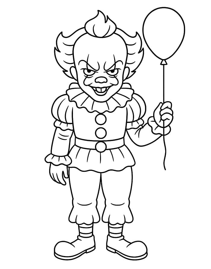 Målarbild Pennywise och Ballong