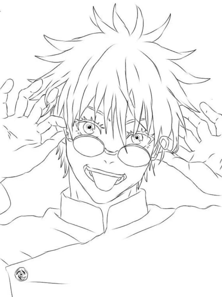 Målarbild Satoru Gojo att skriva ut till barn