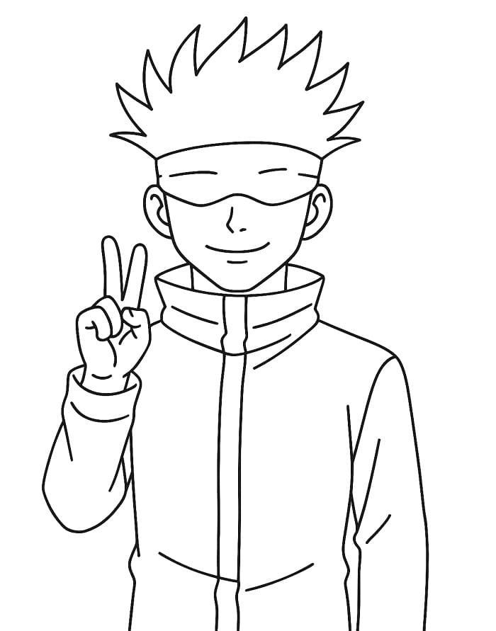 Målarbild Satoru Gojo för barn i alla åldrar