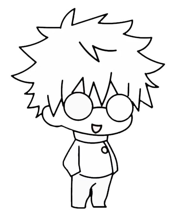 Målarbild Satoru Gojo från animevärlden