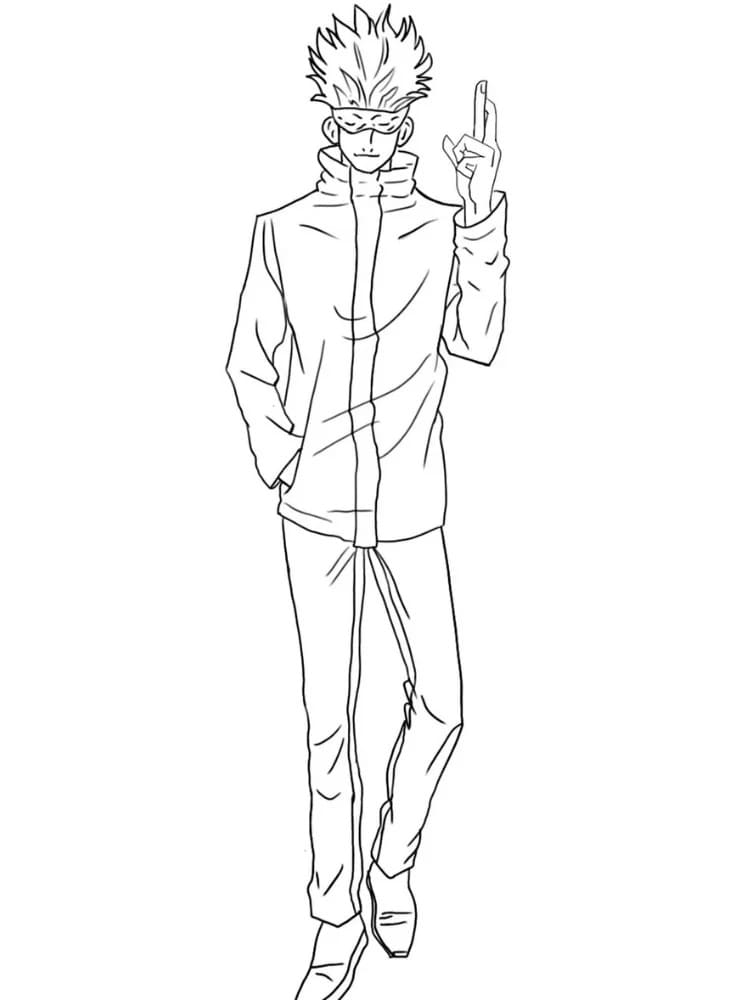 Målarbild Satoru Gojo gratis för småbarn
