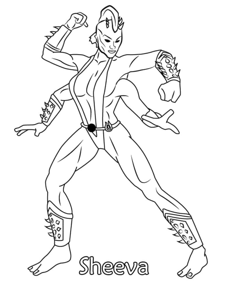 Målarbild Sheeva från Mortal Kombat