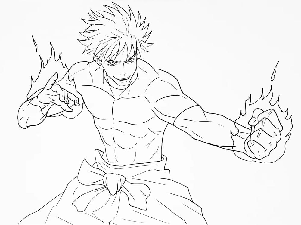 Målarbild Skrivbar bild av Satoru Gojo