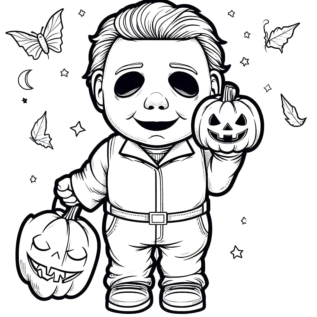 Målarbild Söt Michael Myers
