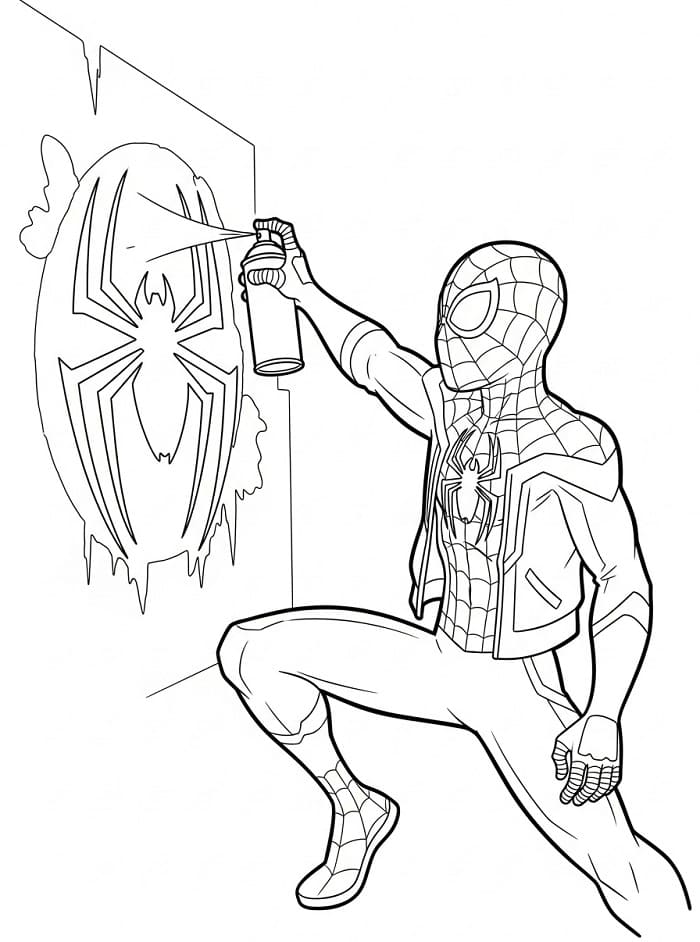 Målarbild Spindelmannen Miles Morales