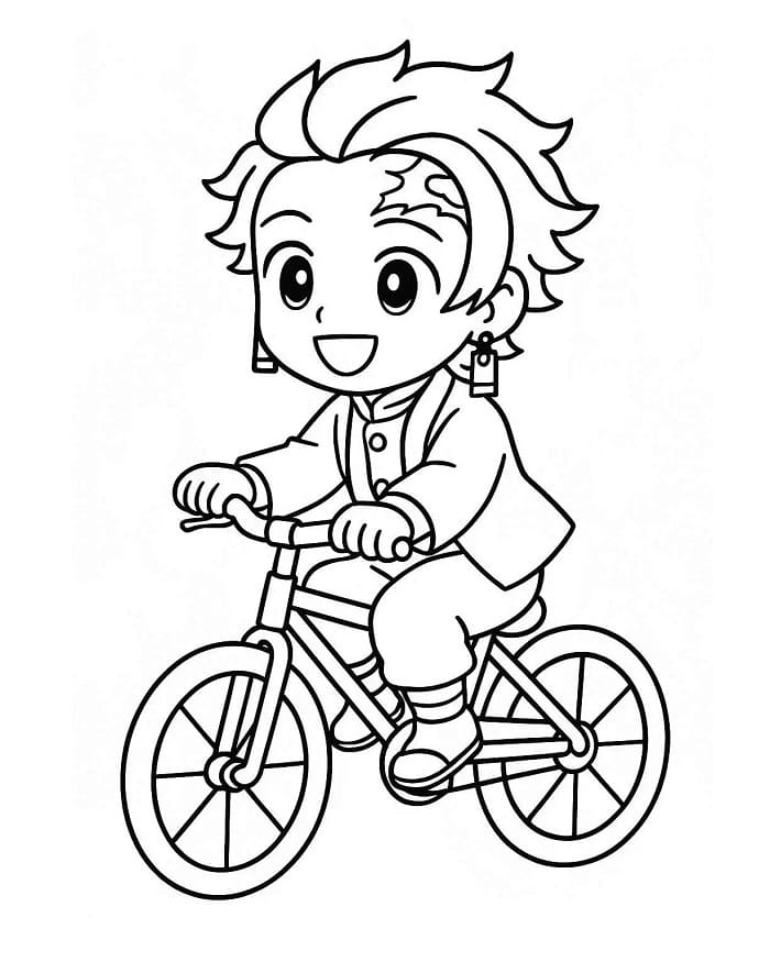 Målarbild Tanjiro Cyklar