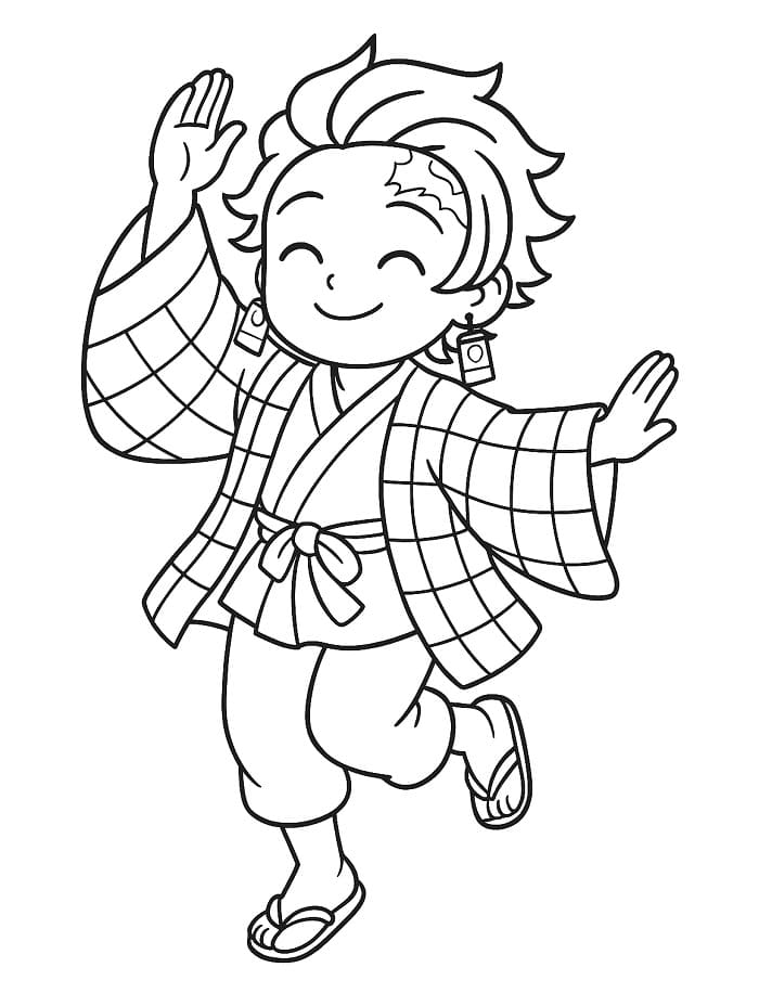 Målarbild Tanjiro Gratis Utskrivbar