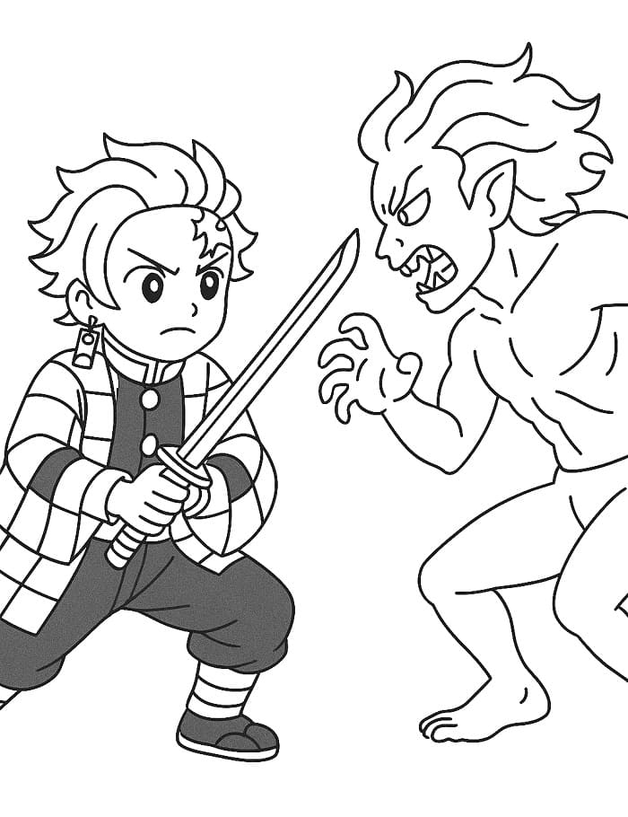 Målarbild Tanjiro Gratis