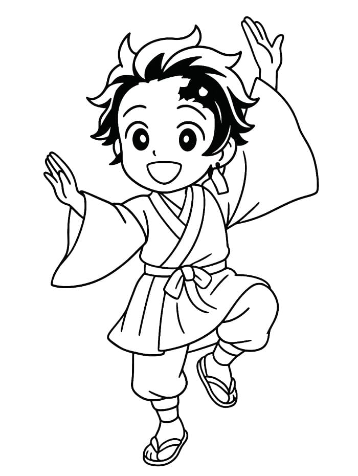 Målarbild Tanjiro Utskrivbar