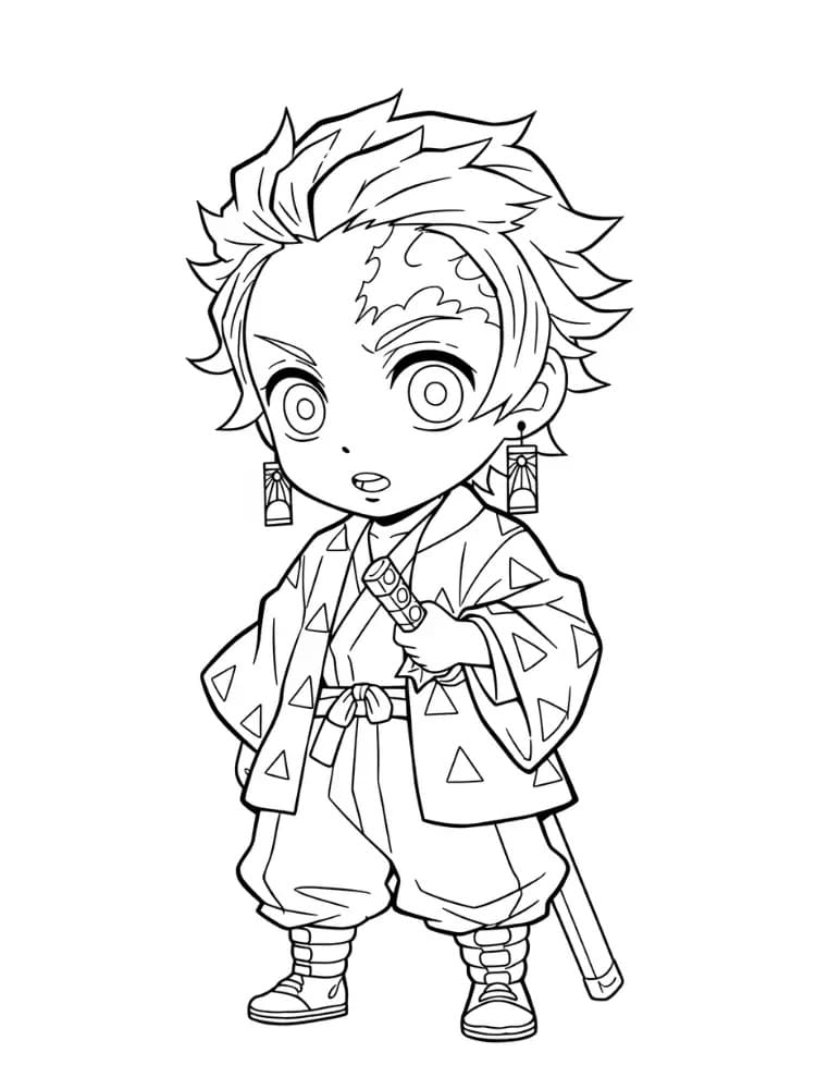 Målarbild Tanjiro chibi