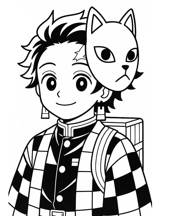 Målarbild Tanjiro från Anime Demon Slayer