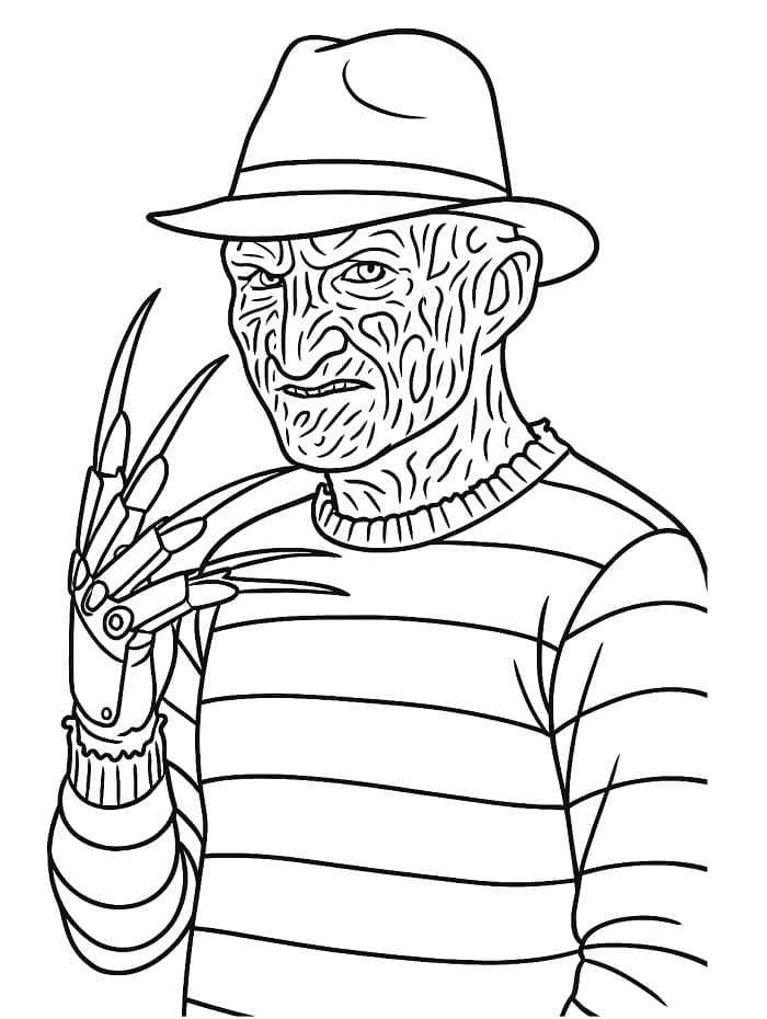 Målarbild Utskrivbar Freddy Krueger för Barn