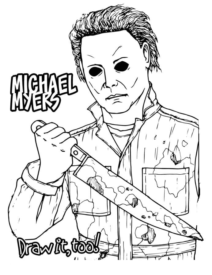 Målarbild Utskrivbar Michael Myers